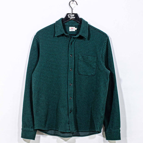 Faherty Legend Sweater Shirt Gingham Plaid Check Forest Charcoal