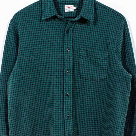 Faherty Legend Sweater Shirt Gingham Plaid Check Forest Charcoal