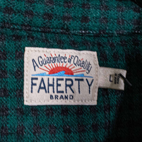 Faherty Legend Sweater Shirt Gingham Plaid Check Forest Charcoal