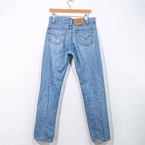 Levis 505 Orange Tab Jeans Faded