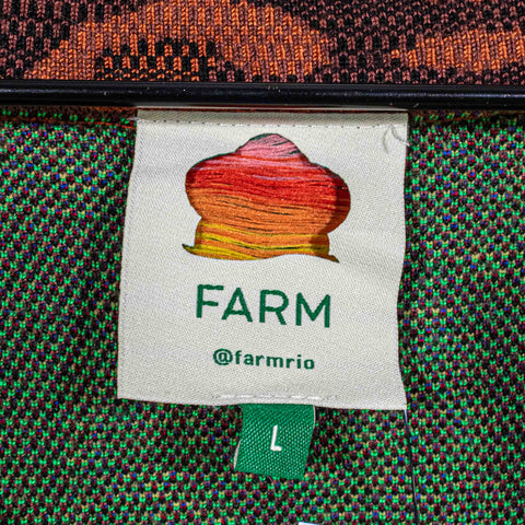 FARM Rio Cool Foliage Cropped Knit Cardigan