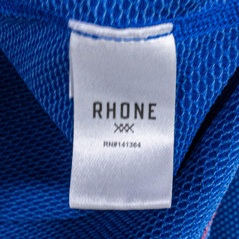 RHONE Sequoia 1/4 Zip Long Sleeve Polo Top Turkish Sea Blue