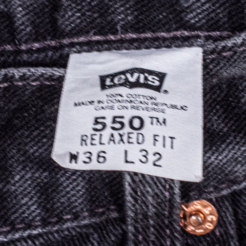Levis 550 Relaxed Fit Black Denim Jeans