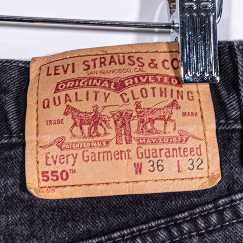 Levis 550 Relaxed Fit Black Denim Jeans