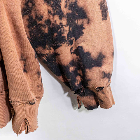 Champion Hoodie Sweatshirt Thrashed Bleached Made in USA