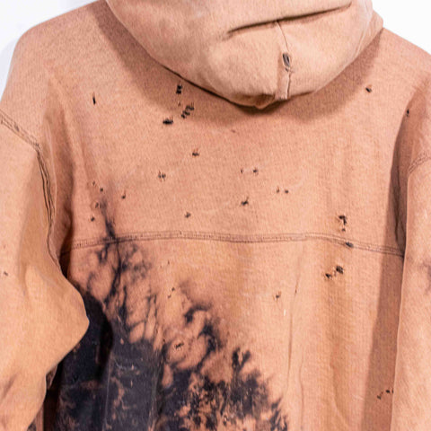 Champion Hoodie Sweatshirt Thrashed Bleached Made in USA