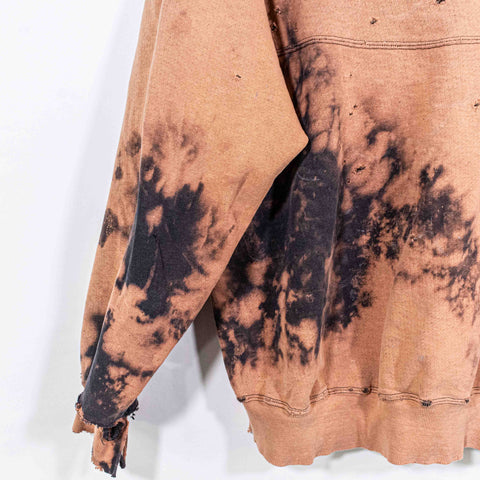 Champion Hoodie Sweatshirt Thrashed Bleached Made in USA