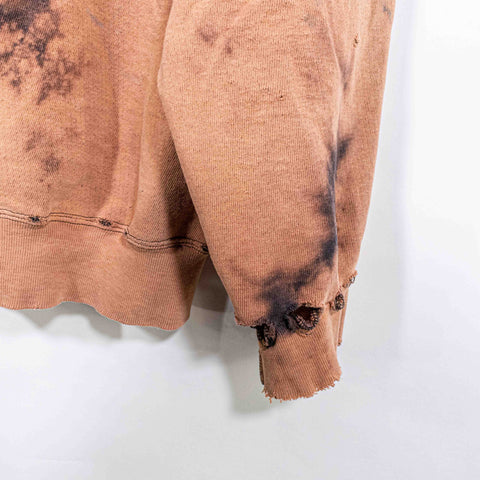 Champion Hoodie Sweatshirt Thrashed Bleached Made in USA