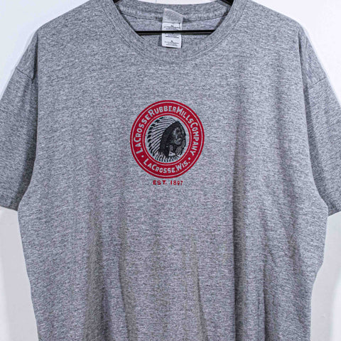 Lacrosse Rubber Mills Company Logo T-Shirt Native American