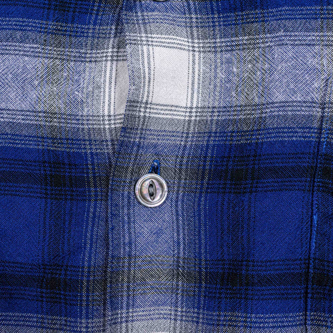 RRL Ralph Lauren Rayon Short Sleeve Button Shirt Plaid Loop Collar