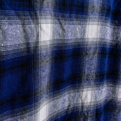 RRL Ralph Lauren Rayon Short Sleeve Button Shirt Plaid Loop Collar