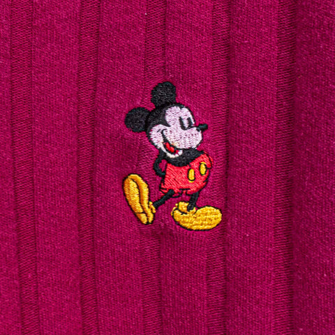 Disney Mickey Mouse Henley T-Shirt Embroidered