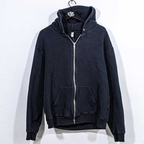 American Apparel Ribbed Zip Hoodie Sweatshirt