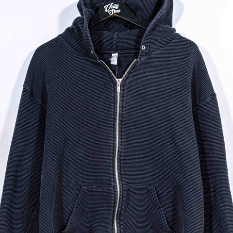 American Apparel Ribbed Zip Hoodie Sweatshirt