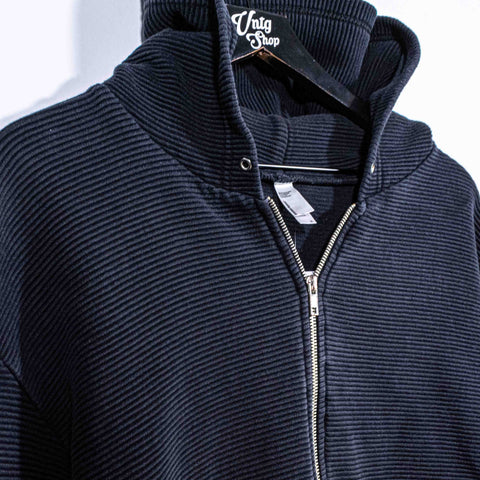American Apparel Ribbed Zip Hoodie Sweatshirt
