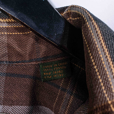 Timberland 1/4 Zip Flannel Shirt Elbow Pads