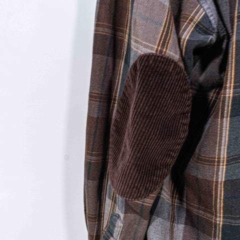 Timberland 1/4 Zip Flannel Shirt Elbow Pads