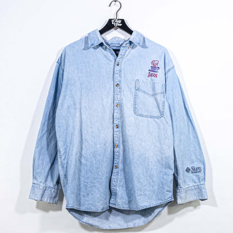 Java Software Sun Microsystems Denim Button Shirt