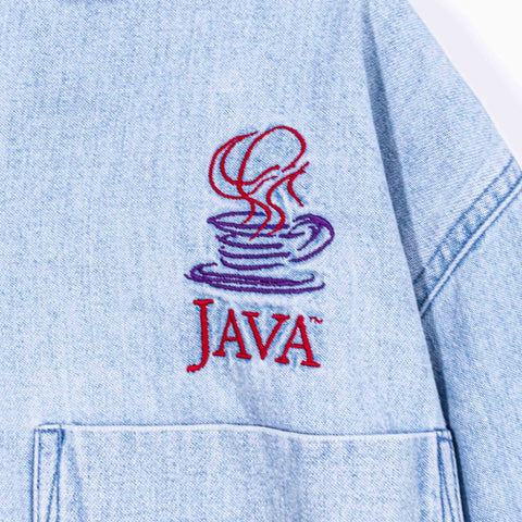 Java Software Sun Microsystems Denim Button Shirt