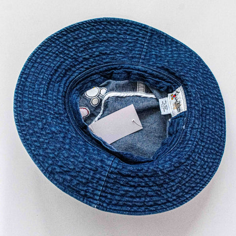 Disney Peace Love Mickey Mouse Denim Bucket Hat