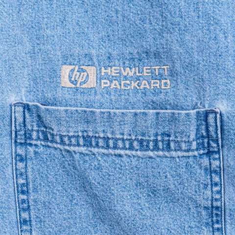Hewlett Packard HP Computers Denim Button Down Shirt