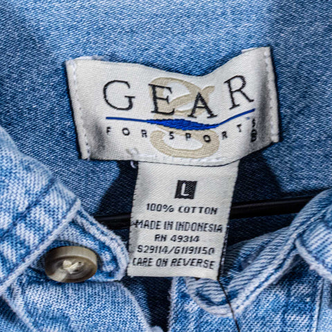 Hewlett Packard HP Computers Denim Button Down Shirt