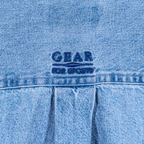 Hewlett Packard HP Computers Denim Button Down Shirt