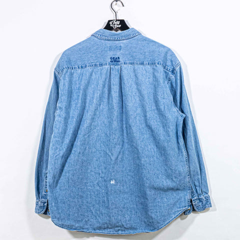 Hewlett Packard HP Computers Denim Button Down Shirt