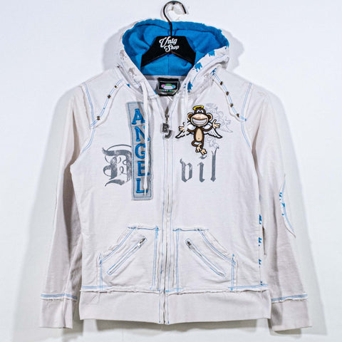 Bobby Jack Angel Devil Monkey Zip Hoodie Sweatshirt