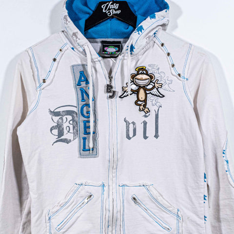 Bobby Jack Angel Devil Monkey Zip Hoodie Sweatshirt