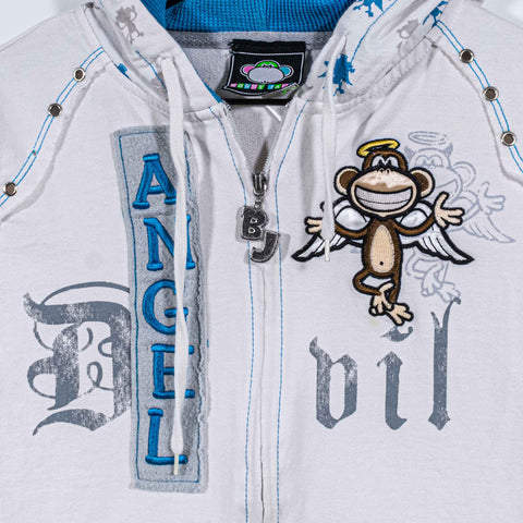 Bobby Jack Angel Devil Monkey Zip Hoodie Sweatshirt
