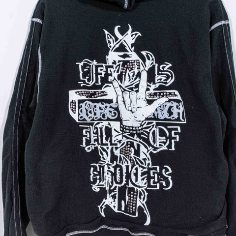 Black Label Zip Hoodie Cyber Goth