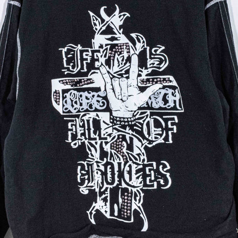 Black Label Zip Hoodie Cyber Goth