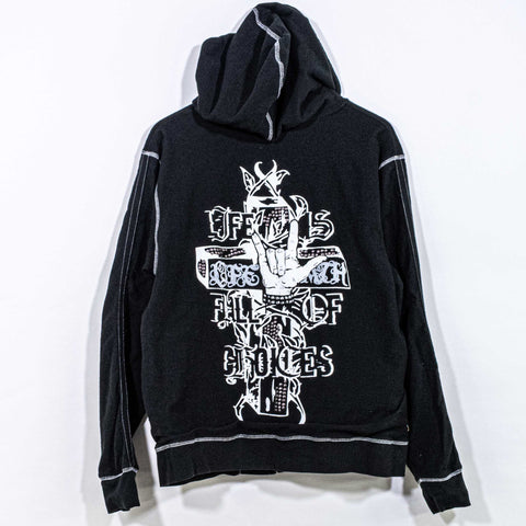 Black Label Zip Hoodie Cyber Goth