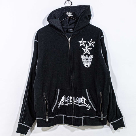 Black Label Zip Hoodie Cyber Goth