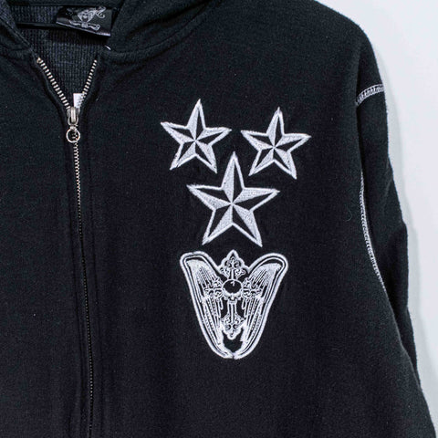 Black Label Zip Hoodie Cyber Goth