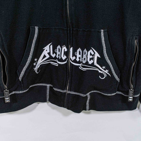 Black Label Zip Hoodie Cyber Goth