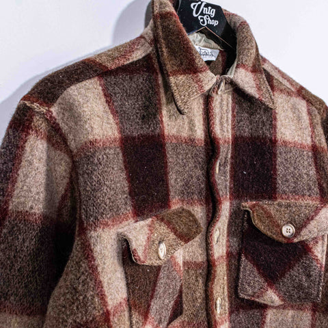 Woolrich Wool Nylon Flannel Button Shirt Shacket Double Pocket