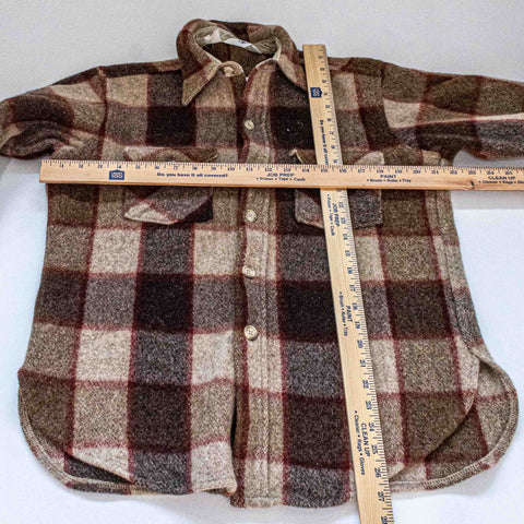 Woolrich Wool Nylon Flannel Button Shirt Shacket Double Pocket