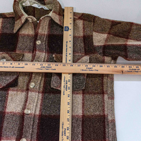 Woolrich Wool Nylon Flannel Button Shirt Shacket Double Pocket