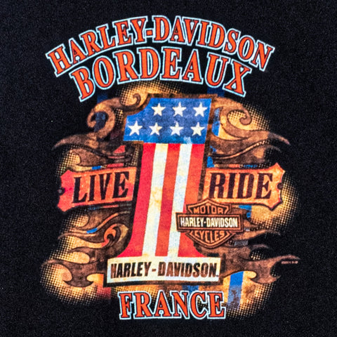 Harley Davidson Motorcycles T-Shirt Bordeux France Ride Free