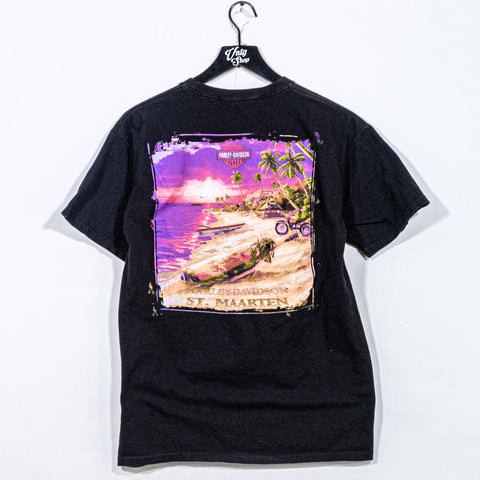 Harley Davidson Motorcycles T-Shirt St Maarten Motorhead Sun Fade