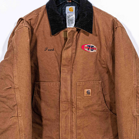 Carhartt Canvas Jacket Corduroy Collar J22 BRN Embroidered