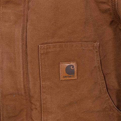 Carhartt Canvas Jacket Corduroy Collar J22 BRN Embroidered