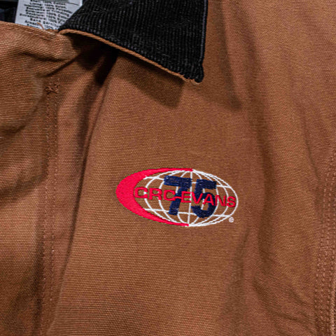 Carhartt Canvas Jacket Corduroy Collar J22 BRN Embroidered