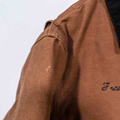 Carhartt Canvas Jacket Corduroy Collar J22 BRN Embroidered