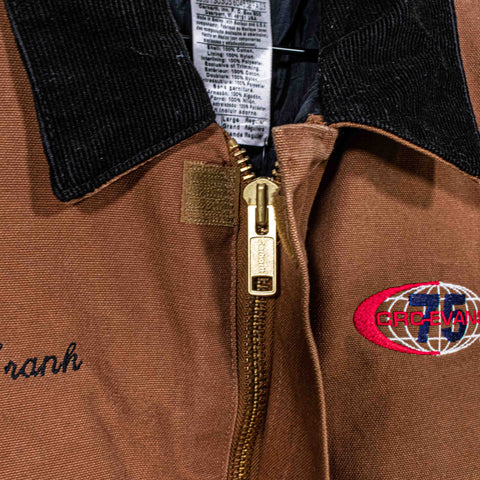Carhartt Canvas Jacket Corduroy Collar J22 BRN Embroidered