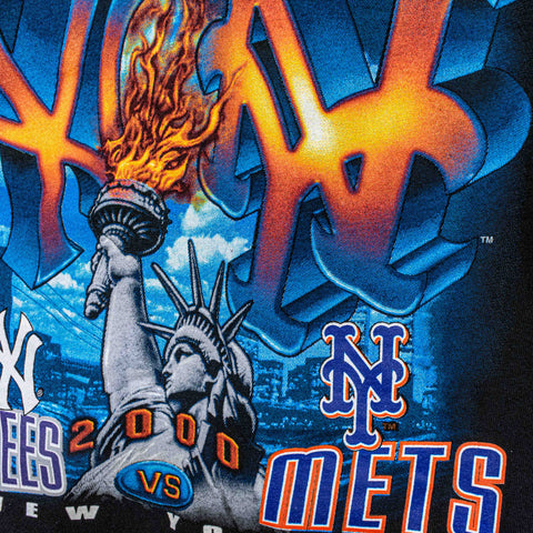 2000 New York Yankees Mets World Series T-Shirt Survive The Heat Statue of Liberty Subway Series