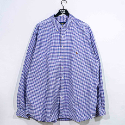 Polo Ralph Lauren Stretch Oxford Button Down Shirt Plaid Gingham