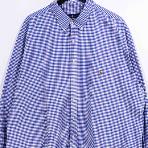 Polo Ralph Lauren Stretch Oxford Button Down Shirt Plaid Gingham